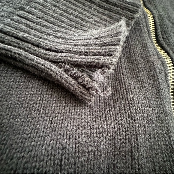 Banana Republic Full Zip Cotton Knit Jacket LARGE Navy Blue - Picture 4 of 7